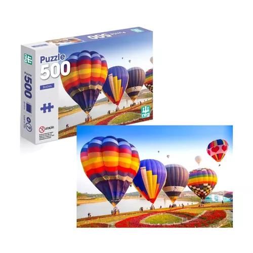 Jogo Quebra Cabeça 500 Pçs Puzzle Paisagem Balões 60x40cm