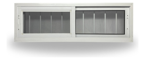 Janela 3 Folhas 50x120 Branco Com Tela E Grade Embutida Branco