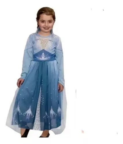 Solenoide Alarmante doble Disfraz Disney Frozen 2 Elsa Vestido Celeste Orginal