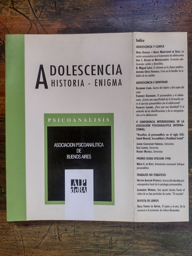 Revista Psicoanálisis De La Apdeba - Vol. 23, Nº 2, Año 2001