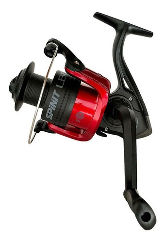 Reel Frontal Spinit Lbr 402 Pesca Variada Spinning Color Negro con Rojo Lado de la manija Derecho/Izquierdo