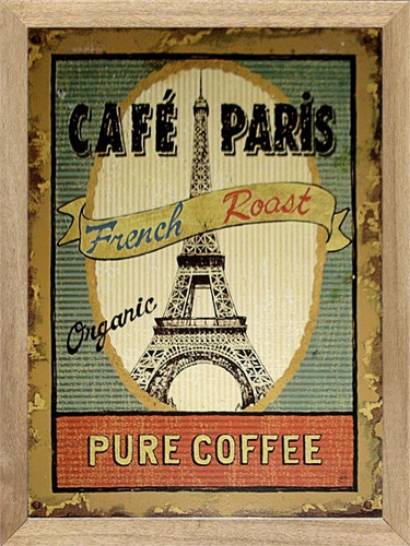 Frases Cafe Paris , Cuadro, Póster, Carteles Afiche M325