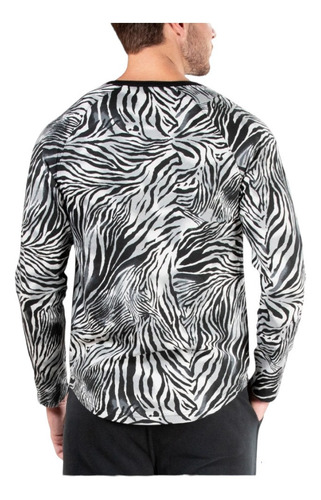 Camiseta Animal Print Playera Manga Larga Hombre Talla M - L