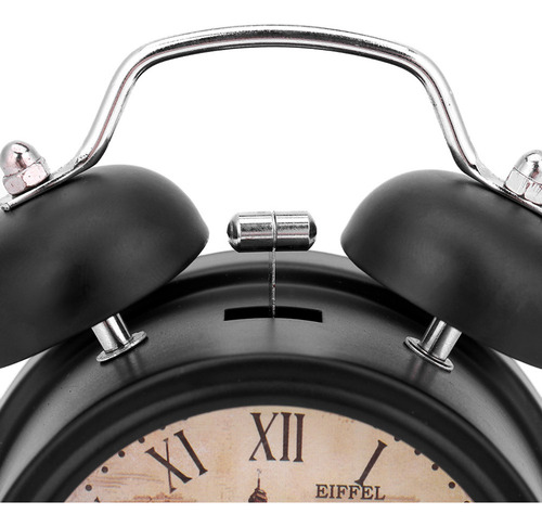 Jk Reloj Despertador De Metal, Pequeño, Con Luces