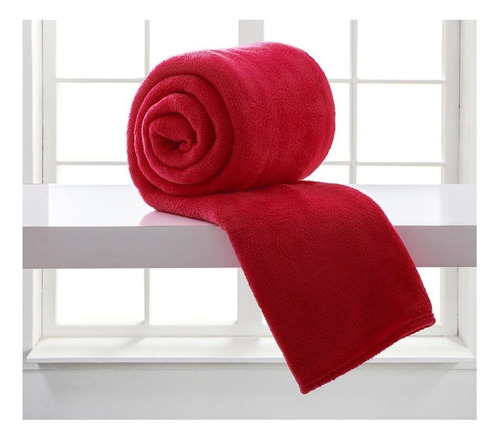 Cobertor Corttex Home Design Microfibra cor vermelho iii com design liso de 2m x 1.5m