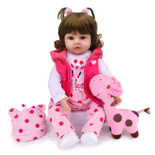 Brastoy Silicone Boneca Bebê Reborn Realista De Silicone Menina 48 Cm Acessórios
