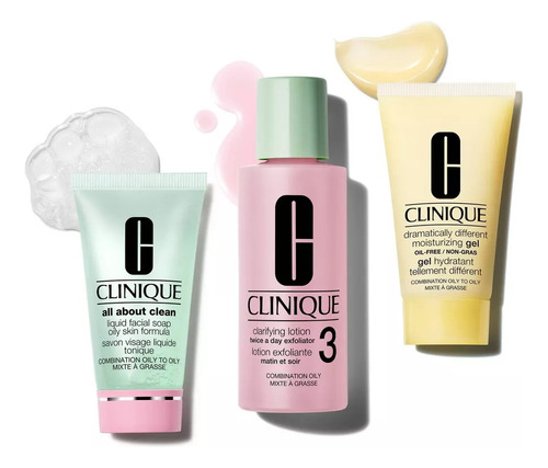 Clinique Skin Care 3 Pasos Mini Kit, Piel Grasa/mixta