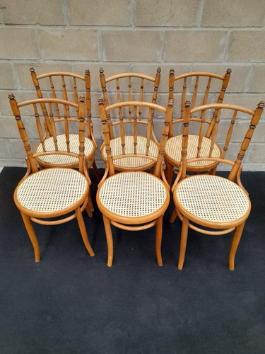 Antiguo Juego De 6 Sillas Thonet Mod 64 Originales C/ Sello