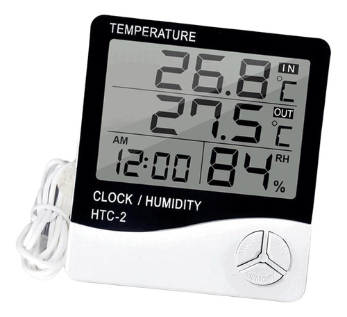 Termómetro Digital Higrómetro Reloj Humedad Temperatura