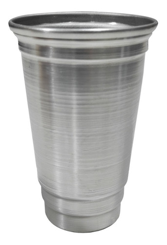 Vasos De Aluminio Con Reborde Apilables Pack ×12 Color Plateado