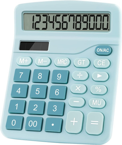 Calculadora De Escritorio Para Oficina 12 Dig Azul Color Celeste
