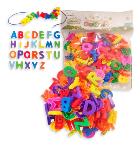 Bloques Plásticos Educativos Letras Abecedario 100pcs