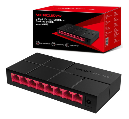 Switch Mercusys Gigabit Ethernet Ms108g 8puertos 100/1000mbp