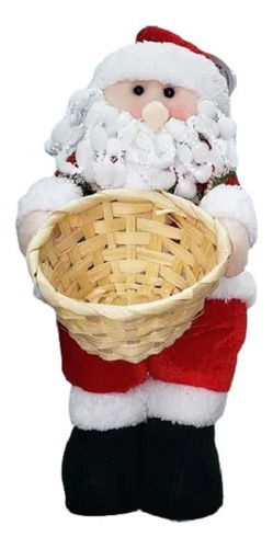 Papai Noel Boneco Cesto Enfeite Decoração Mesa Natal 43cm Não aplica