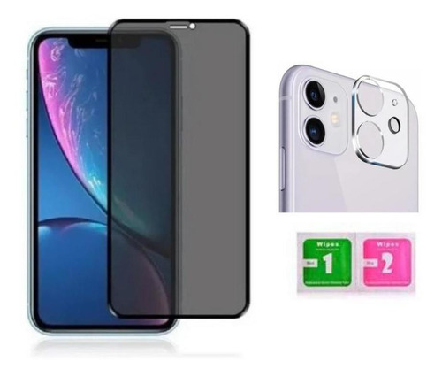 Kit Pelicula Privacidade 3d + Pelicula Camera Para iPhone 11