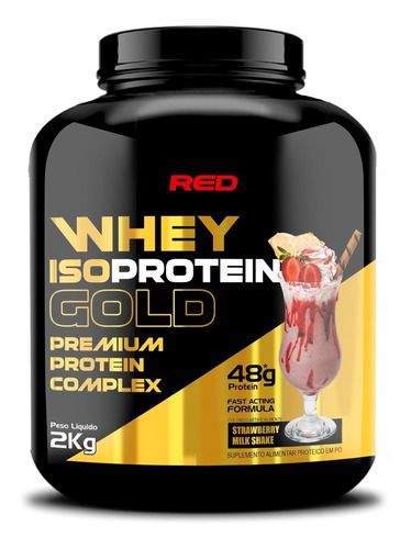 Gold Whey Isoprotein 2 Kg - Red Series - Whay Protein Way Sabor Morango