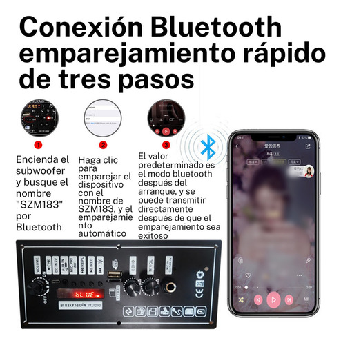 . Placa Amplificadora Bluetooth Mp3, Suporte Usb/tf/aux/modo