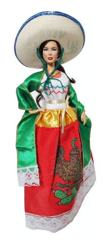 Vestido Regional Mexicano China Poblana Para Muñecas