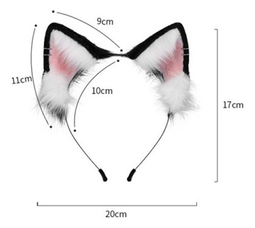 Conjunto De Collar De Cola De Zorro Con Orejas De Lobo
