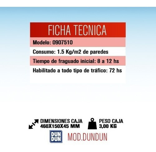 Masa Dun Dun Adhesivo Listo Para Usar En Ladrillos 3kg