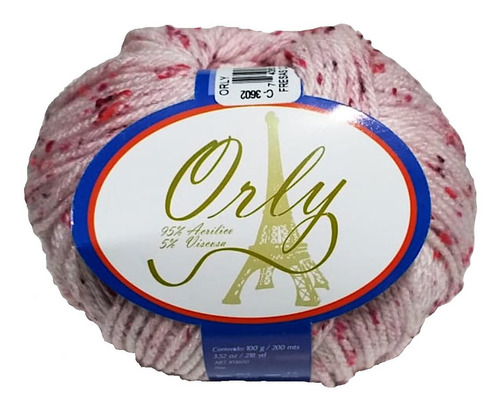 Estambre Orly Madejas De 100g 5% Viscosa 95% Acrilico Color Fresas con crema