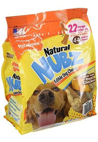 (paquete De 2) Nylabone Natural Nubz Comestible 22ct Perro M