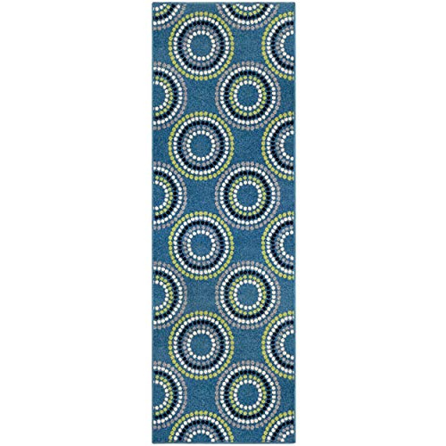 Alfombra Runner Retro Burgess, 2' 7  X 8', Azul