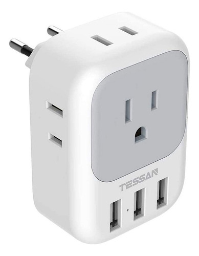 Adaptador Plug Europe, Cargador De Viaje, Enchufe 3 Usb