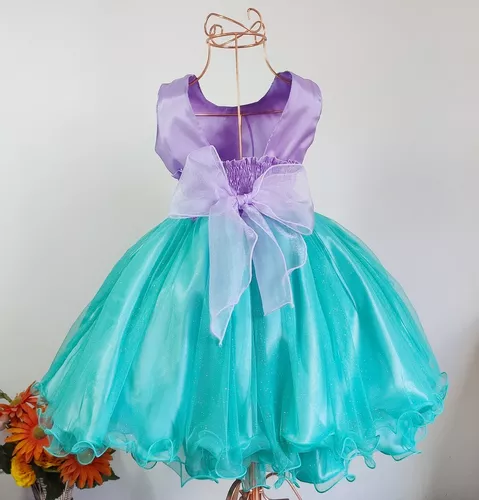 Vestido Infantil Princesa Sofia Pequena Sereia Ariel Luxo 1 A 3 Anos no  Shoptime