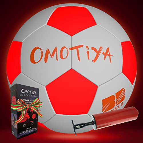 Omotiya Led Light Up Soccer Ball - Glow In The Dark Soccer B