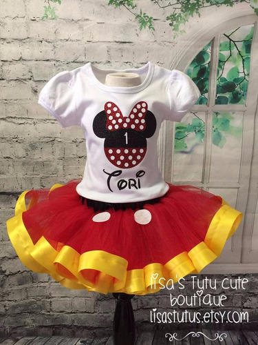 Fantasia Conjunto Minnie Vermelha Mickey Infantil Tutu Luxo