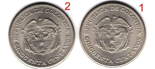 50 Centavos 1959 Remarcados Del Escudo 1 Y 2