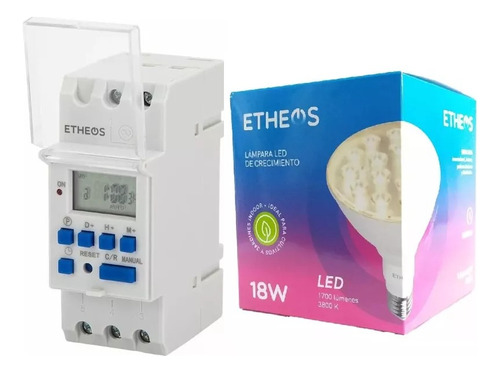 Interruptor Horario Digital Etheos + Lampara Led Crecimiento