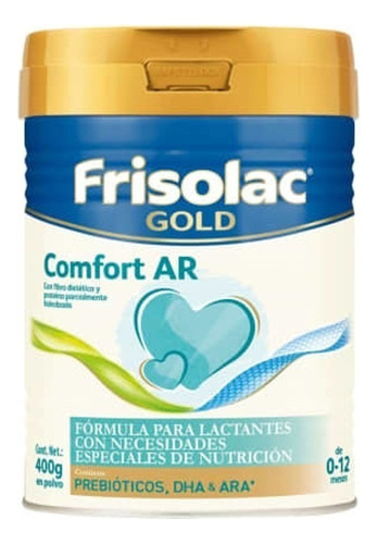 Leche de fórmula en polvo Frisolac Gold Comfort en lata de 1 de 400g - 0  a 12 meses