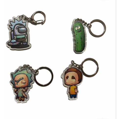 Llavero Acrílico Rick And Morty Pack 2 Piezas