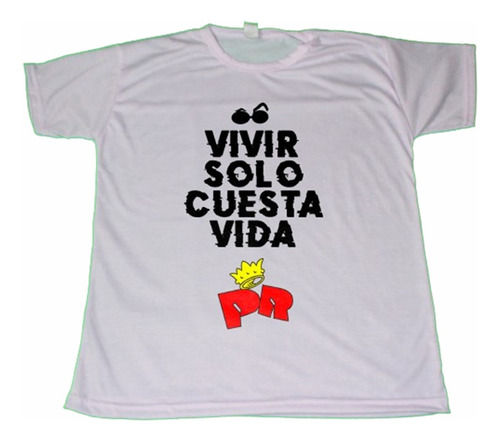 Remera Los Redondos Blanca Vivir Solo Cuesta Vida