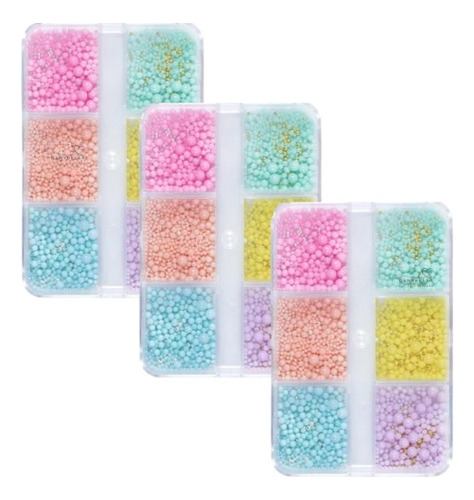 Balin Caviar  Para Decoración Uñas Diferentes Colores 3 Pack