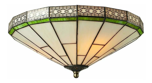 Lampara Techo Cristal Tiffany Color Verde 25.00watts