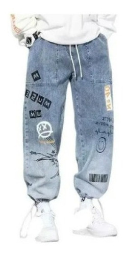 Pantalones Cargo De Mezclilla Hip Hop Para Hombre