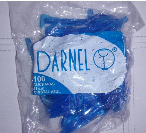 Paquete De 100 Cucharitas Marca Darnel En Color Azul 