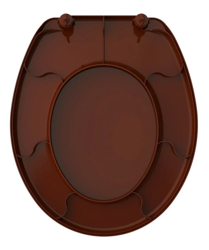 Imagem 3 de 5 de Assento Tampa Vaso Sanitário Universal Oval Marrom Pp Tupan