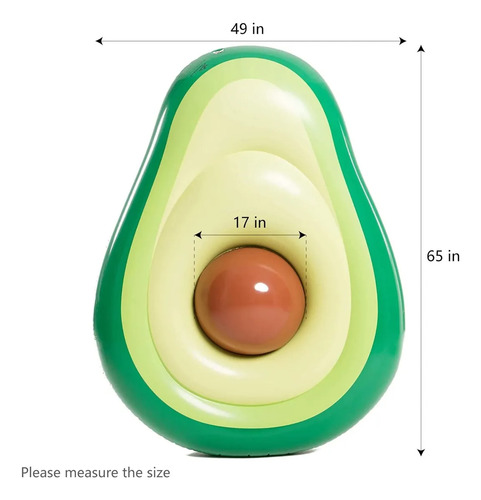 Flotador Salvavidas Aguacate Gigante Inflable Para Alberca Verde