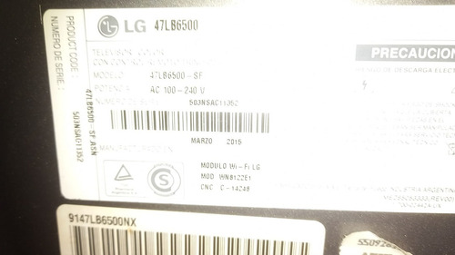 Placa T-com Lg 42 Modelo 42lb5600 (Usado)