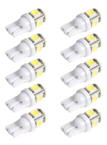 Paquete 10 Led T10 W5w Pellizco 5 Colores 5050 .