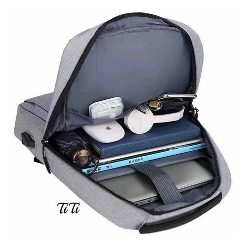 Imagen 7 de 7 de Mochila Escolar Antirrobo Bolsa Casual Para Laptop Carga Usb