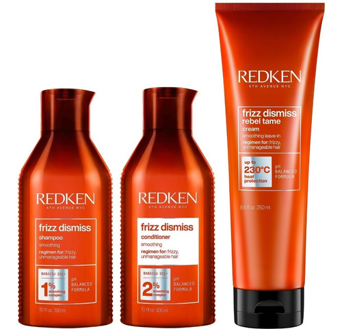 Shampoo 300ml + Acondicionador + Crema Redken Frizz Dismiss