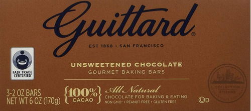 Guittard Unsweetened Chocolate Baking Bars 170 G