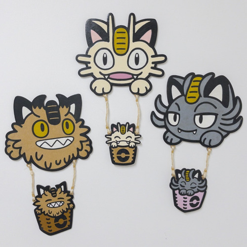 Imagen 2 de 2 de Cuadro Globo Meowth Pokemon - 30cm