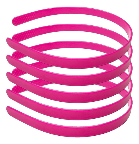 Vincha Plástica 1cm Para Forrar Color Deco Cotillon X 25u Fucsia
