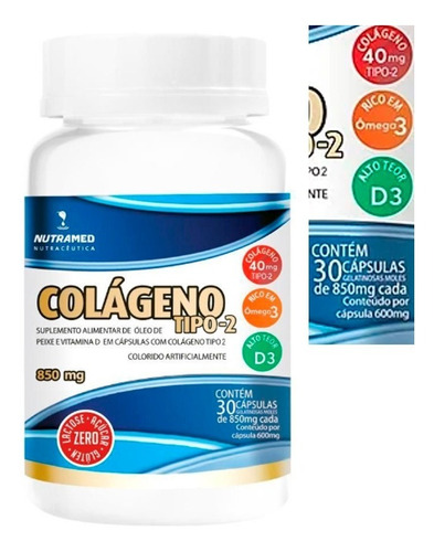 Colágeno Tipo 2 Mas Vitamina D3 - Omega 3 -850mg